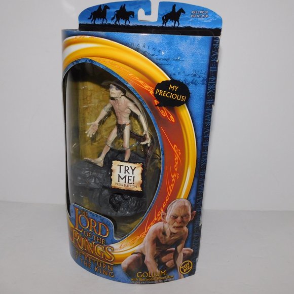 2003 Lord of the Rings The Return of the King Gollum Figure with Talking Base - Picture 4 of 7